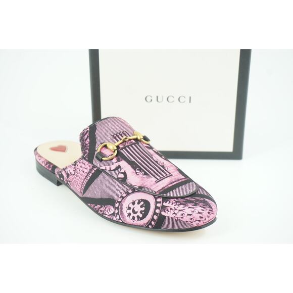 Gucci Princetown St Romain Satin Loafer Mule Size 36 Horse Bit NIB Pink - Picture 1 of 12